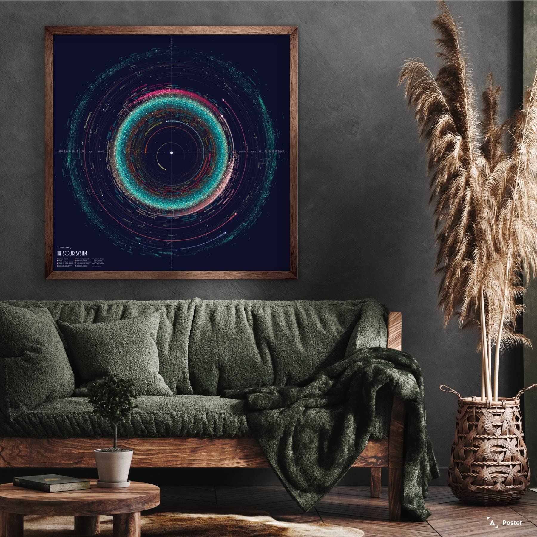 Astrography Posters - An Orbit Map of the Solar System - Wandkunst Weltraum Deko für Büro, Wohnzimmer, Schlafzimmer - NASA und Astronomie thematische Geschenke (fine, 61 x 61 cm)