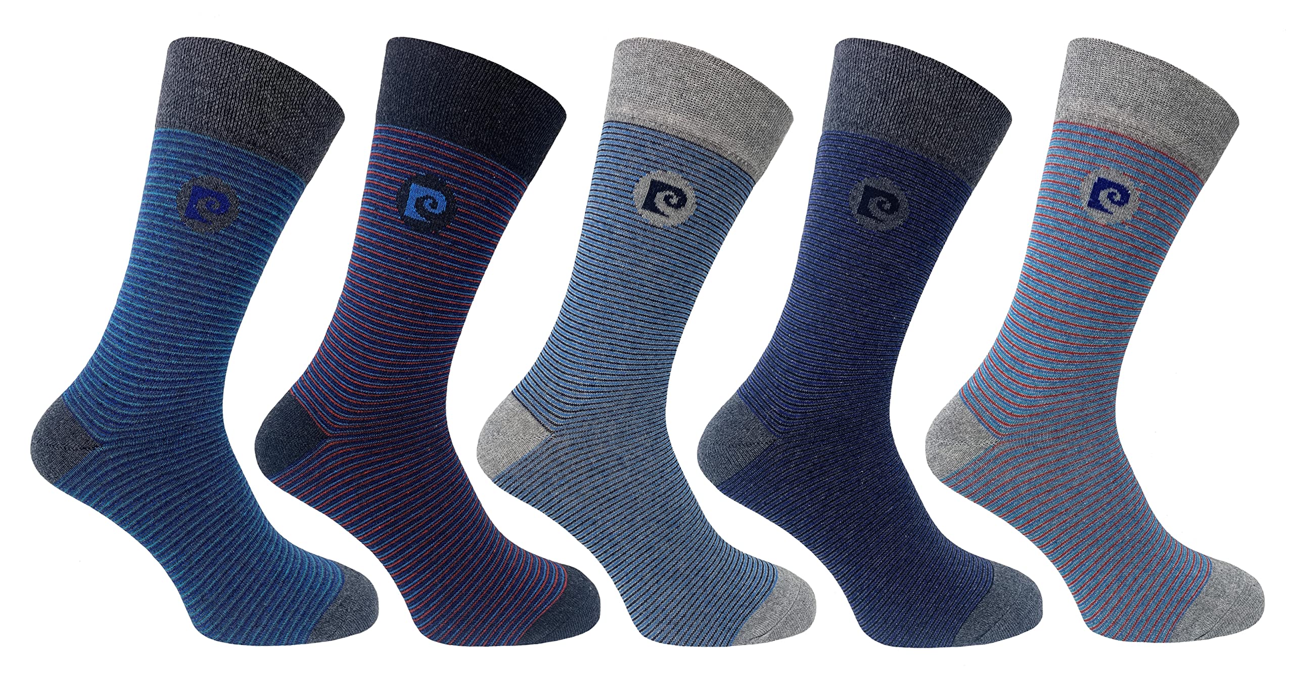 Pierre Cardin Men's Grey Feeder Stripe Design Socks | 5 Pairs | U.k. Size 7-11 | Mixed Marl Socks With Feeder Stripe Design, Work Socks, Everyday Socks, Socks For Eco-Friendly Socks