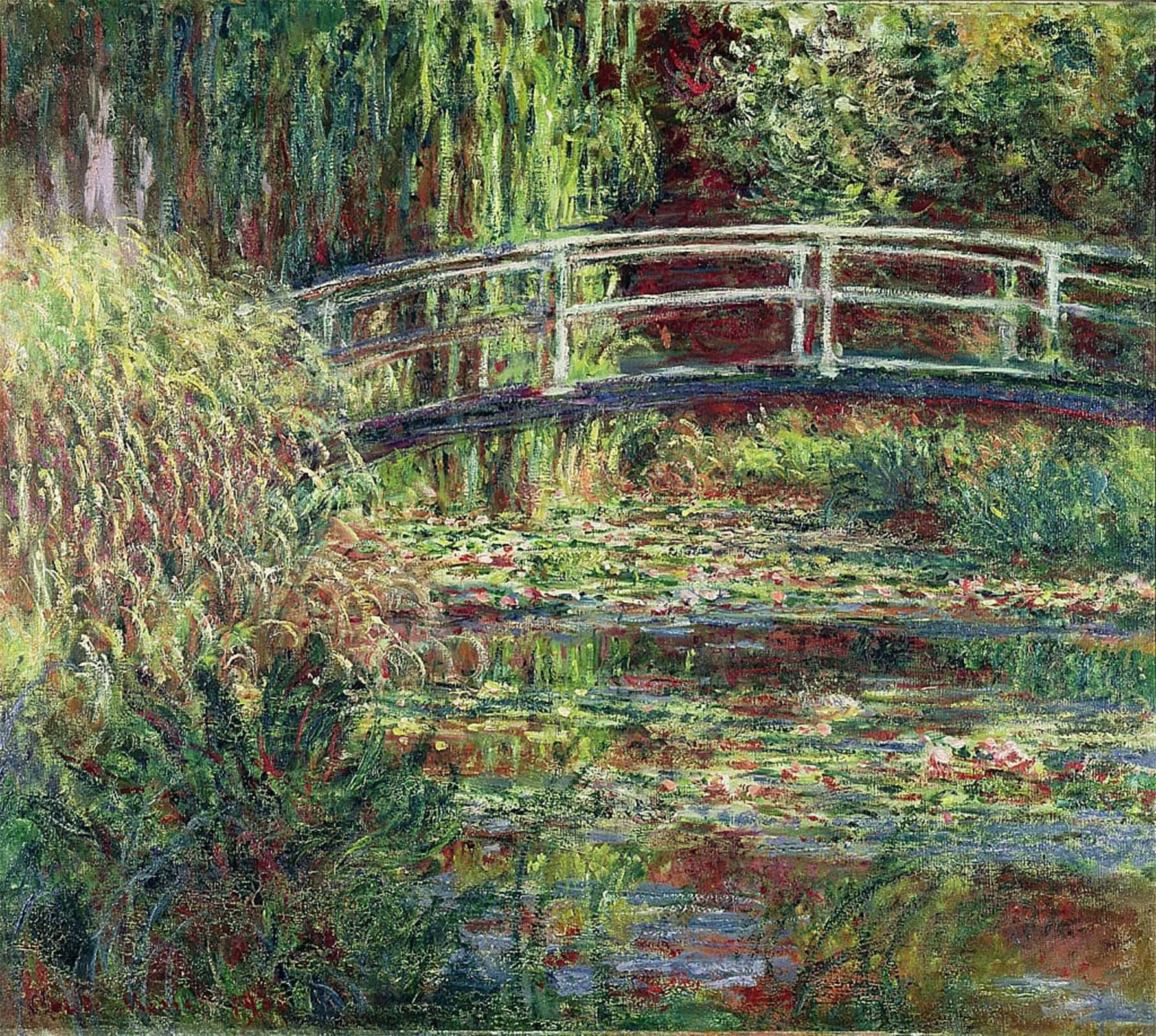 SERENDIPITP Vintage Wall Art Canvas Nordic Poster Canvas Print Picture Waterlily Pond Pink Harmony Le Bassinnymphéas by Claude Monet Wall Art Poster for Home Decor 60x90cm