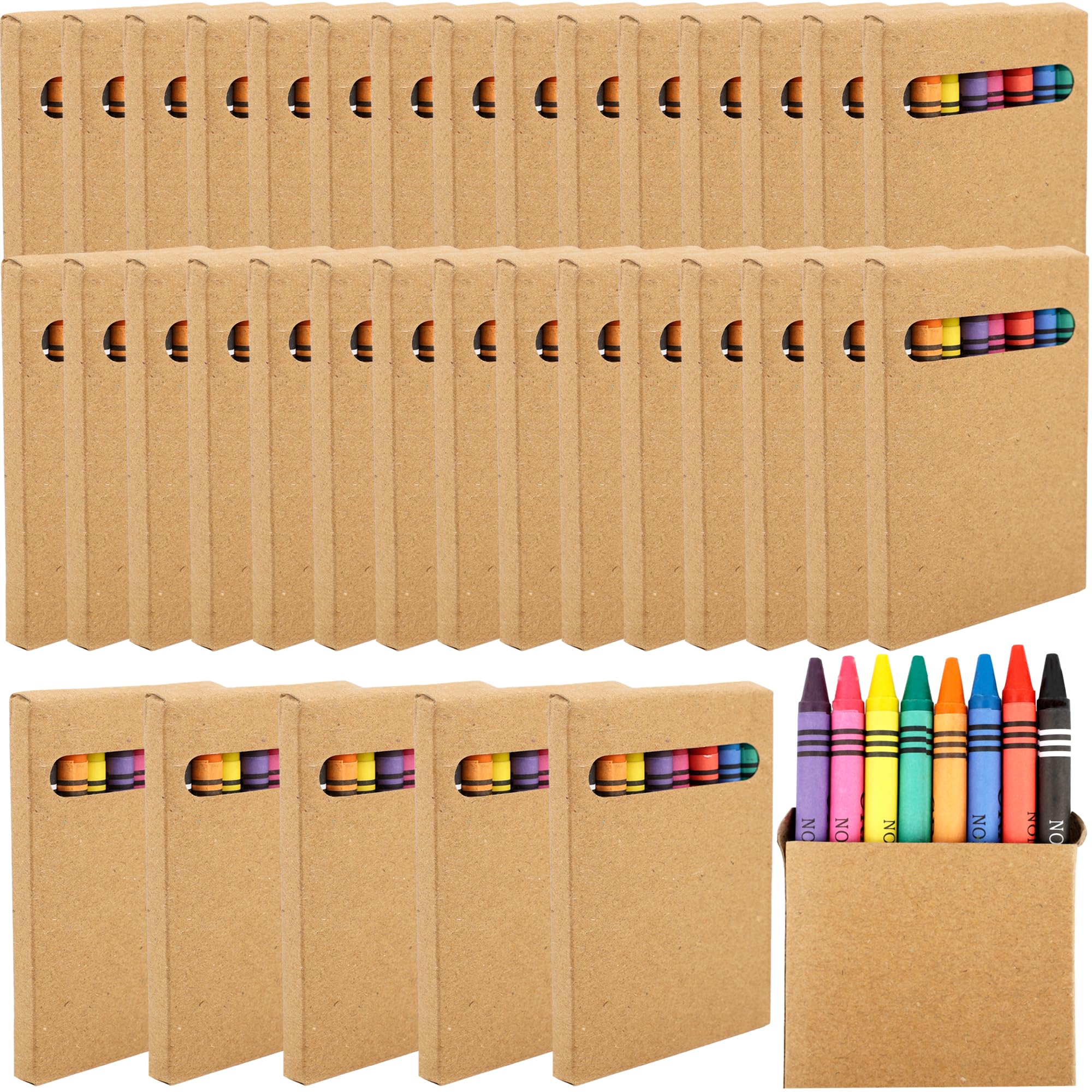 Spaluck 36 Pack Mini Crayon Boxes Color Crayons Bulk Wrapped Wax Crayons Pack Classroom Art Craft School Kids Student Teacher Party Supplies Birthdays Gifts