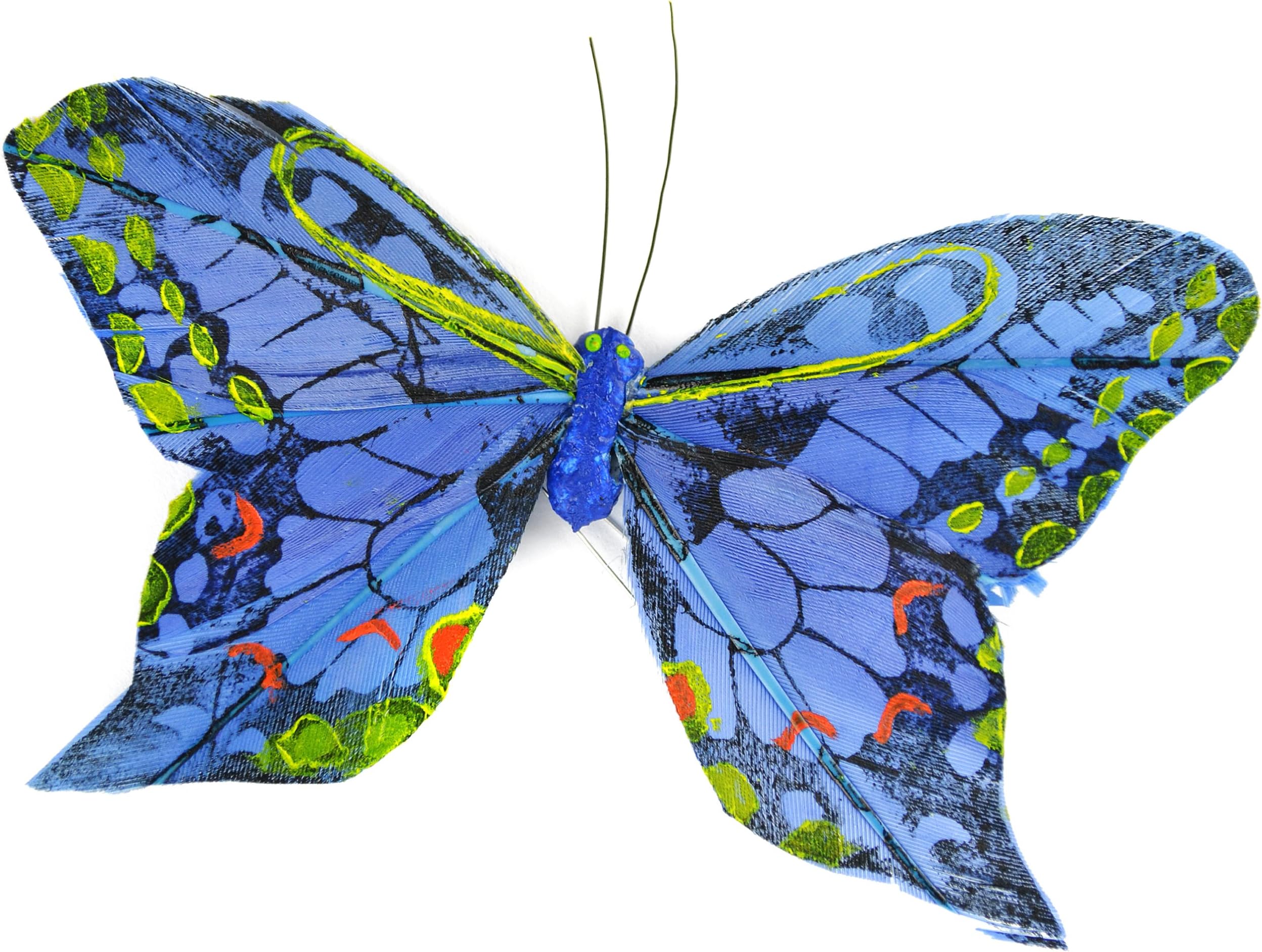 Touch of Nature 23006 Feather Butterfly, 4-1/4-Inch, Yellow/Black/Blue