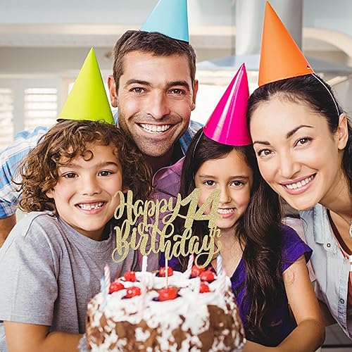 Miniatura 3 de Decoración de pastel de feliz cumpleaños 14  Saludos a los 14 años  14 y fabulosa decoración para tartas, suministros de decoración de pastel