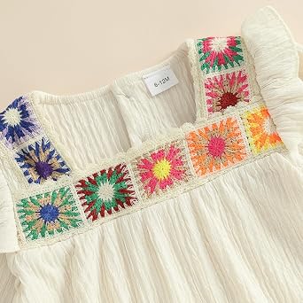 Toddler Baby Girl Crochet Blouse Tassel Denim Pants 2Pcs Boho Outfit Set