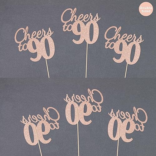 Miniatura 168 de Gexolenu Cheers to 40, paquete de 10 centros de mesa de cumpleaños de 40 cumpleaños con purpurina de color oro rosa de doble cara para mesas