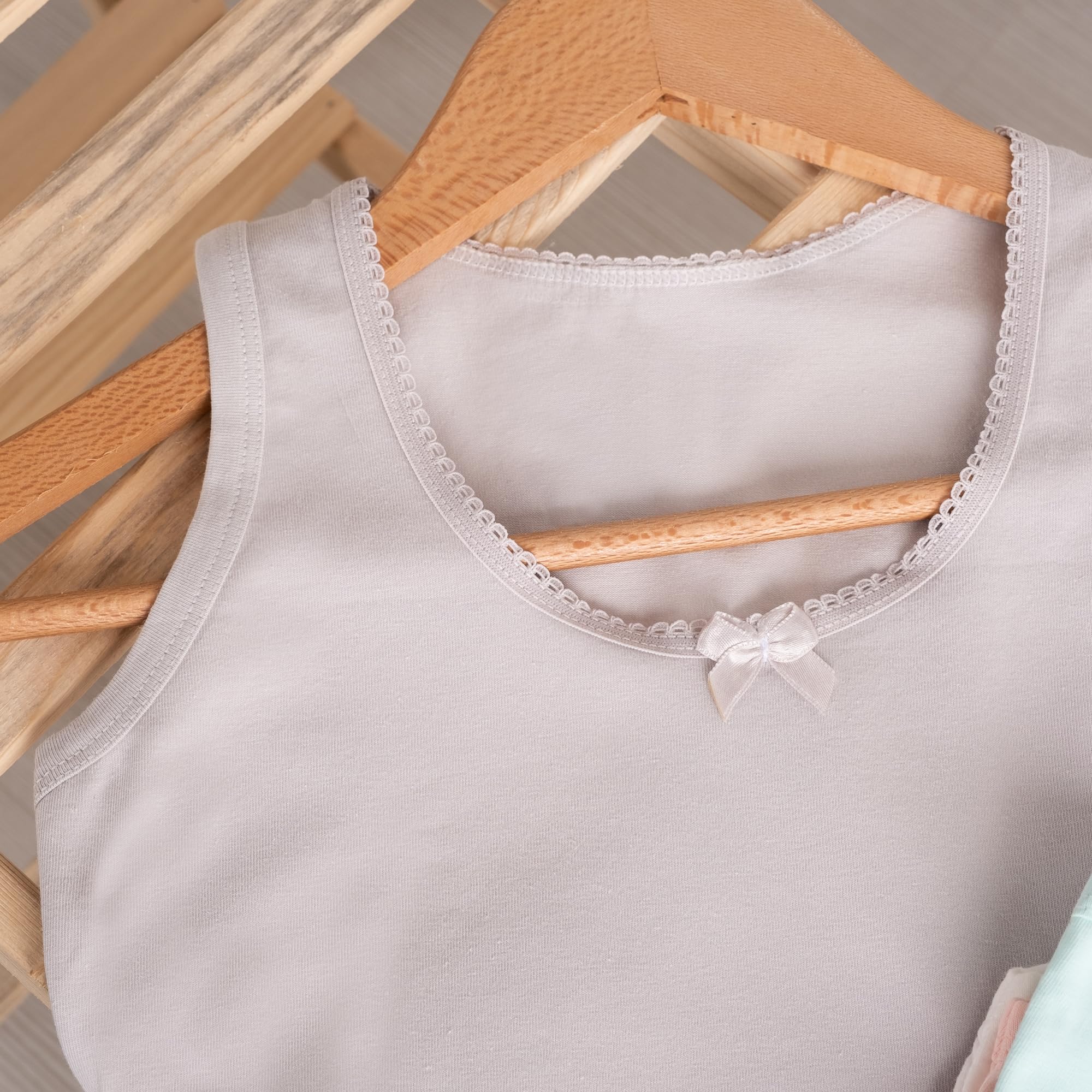 LOREZA ® 6 Camisetas de Tirantes Interiores para Niña Ropa Interior 2-15 años
