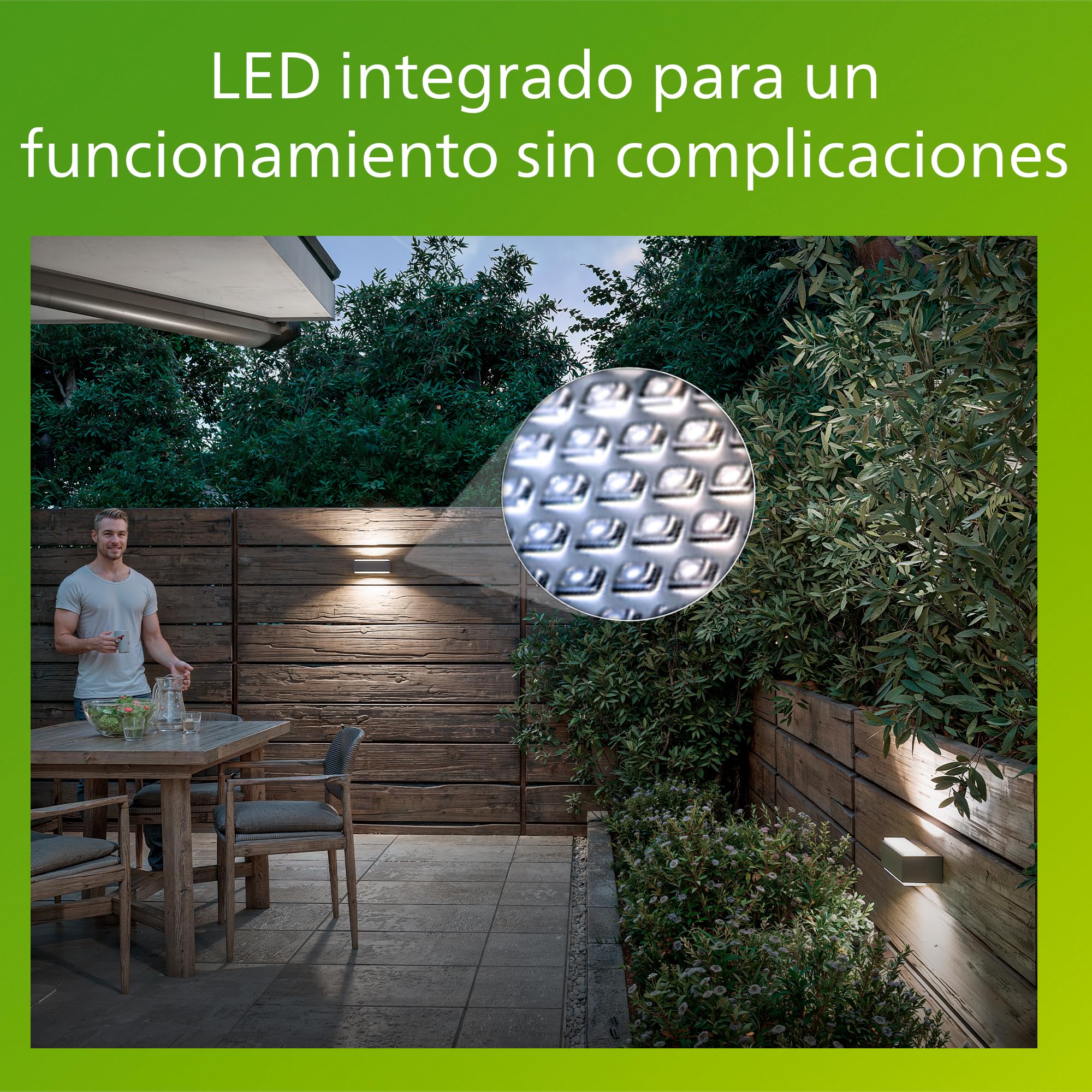 Philips myGarden Stratosphere Aplique LED, luz blanca fría, IP44, iluminación exterior, resistente a la humedad y la intemperie, 4.5 W, aluminio, antracita