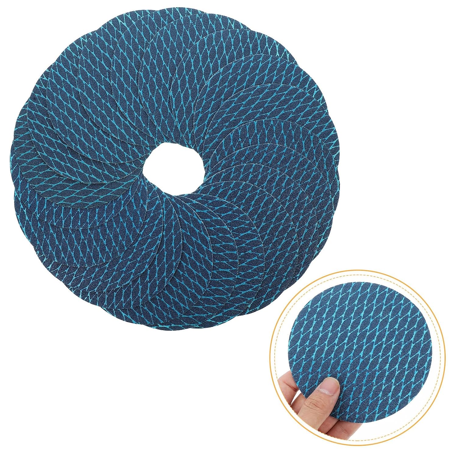20pcs Self-Adhesive Sanding Discs for Wood and Metal, Aluminum Oxide Flocking Sandpaper Pads with Consistent Performance for Woodworking and Metalworking