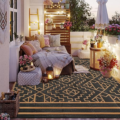 Miniatura 93 de SAND MINE Alfombras reversibles, alfombra de paja de plástico, alfombra de área moderna, alfombra de pavimento grande y alfombra para exteriores