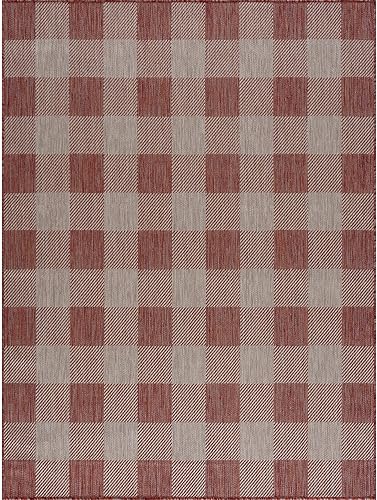 Miniatura 3 de CAMILSON Alfombra moderna para interiores o exteriores, para patio, cocina, vestíbulo o pasillo, lavable, de 8 x 10 pies, búfalo, cobre y gris