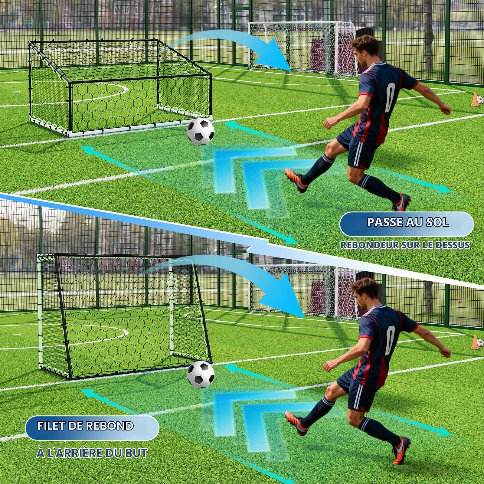 But de Foot 2 en 1 Rebond 213,5x153x110cm Multifonction extérieur
