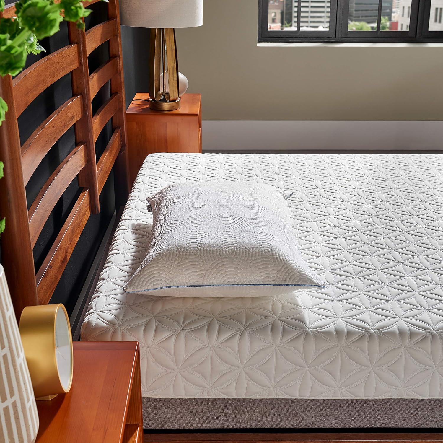Tempur-Pedic Cool Luxury Zippered Pillow Protector, Queen, White