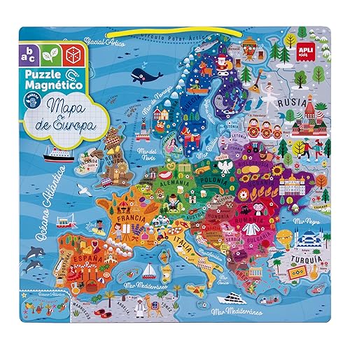 APLI Kids 19246 - Puzzle magnetico mappa dell'Europa - Set
