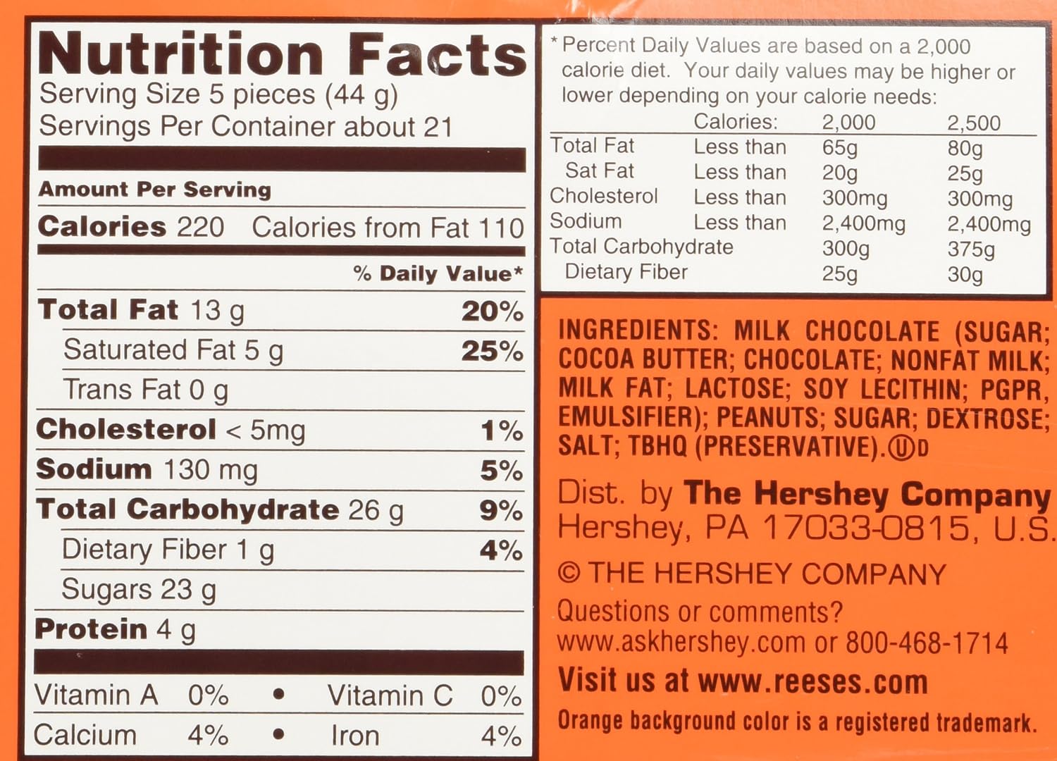 Reese's Miniature Peanut Butter Cups .31oz - 105 Cup Box