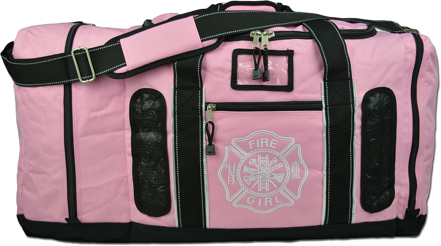 Newly Redesigned Lightning X Firefighter Fireman Quad-Vent Turnout Gear Bag w/Helmet Compartment, Mesh Vents & Maltese Cross for First Responder (Pink) : Automotive