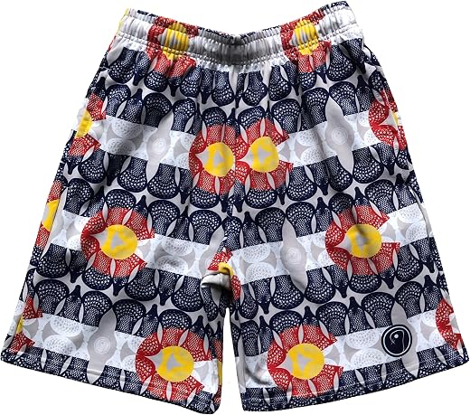 LAX SO HARD Boys Colorado Lacrosse Shorts, Colorado Flag, Large