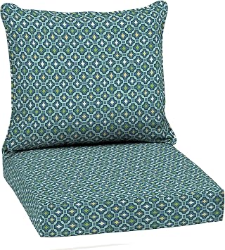 Arden Outdoor Deep Seat Cushion Set, 22 in x 24 in, Weather-Proof, Rain-Proof, Fade Resistant Patio Cushion Alana Tile