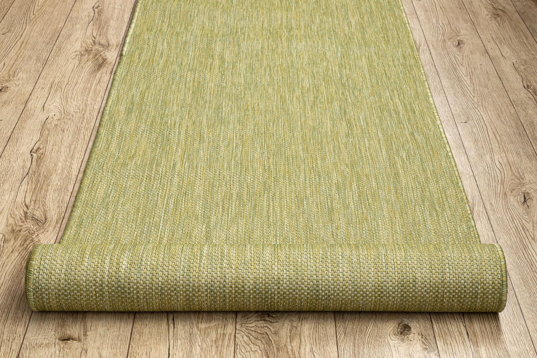 rugsx Tapis de Couloir SION Effet sisal, tissé Plat, résistant et Facile d’Entretien, intérieur extérieur, Cuisine entrée Balcon terrasse, Vert 80x300 cm