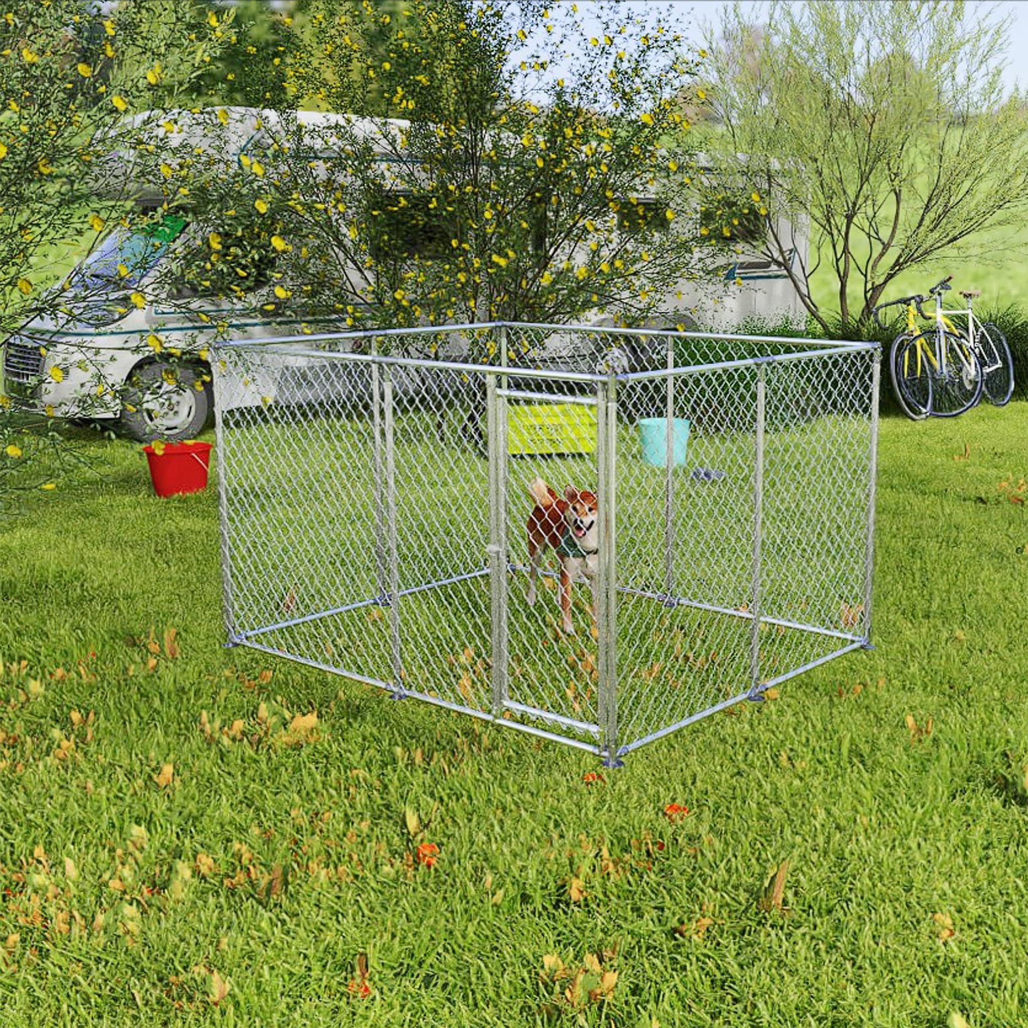UISEBRT Hundezwinger Hundehütte Outdoor Hundehaus 250x200x150 cm Hundekäfig Welpenlaufstall Verschließbares Riegelsystem und Sicheres Design