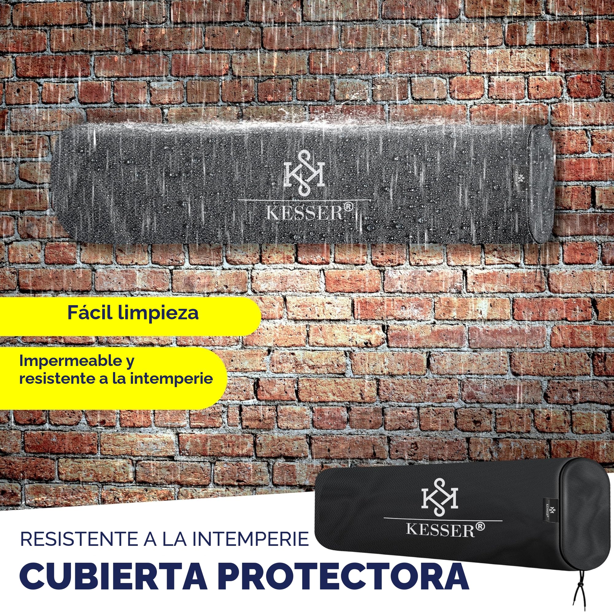 KESSER® Estufa infrarroja de 2500 W con mando a distancia, 3 niveles, calentamiento instantáneo, soporte de pared, foco de terraza, calentador de cuarzo, calentador de terraza, incluye funda