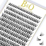 B&Q Lash Clusters 280PCS Natural Eyelash Clusters 40D D 16mm Individual Lash Wispy Eyelash Extension with Soft Thin Band Classic Look Pestaas Postizas Comfortable DIY at Home(40D-D-16mm)