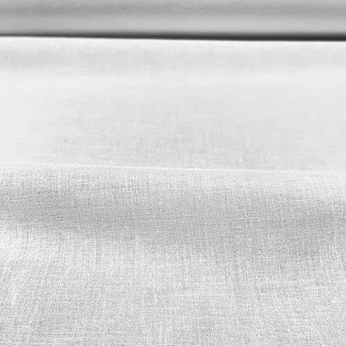 FabricLA White Cotton Fabric by The Yard | 60” inches Wide Lining Fabric | 1 Yard Cotton Fabric | 75 GSM Thin Lightweight 100% Cotton Lawn Fabric by The Yard