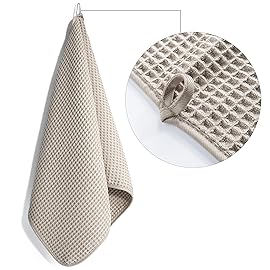 POLYTE 430 GSM Microfiber Lint Free Hand Towel, 16 x 30 in, 4 Pack (Waffle Weave)