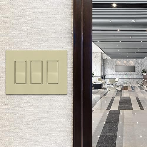 Miniatura 75 de ENERLITES SI8834-BK - Placa de pared decorativa sin tornillos, cubierta de enchufe segura, 4 entradas, 4.68 x 8.30 pulgadas (alto x largo), Negro