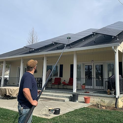Miniatura 5 de Cepillo de limpieza de panel solar de 20 pies y sistema profesional de poste para limpieza de ventanas y vidrios, equipo de lavado, herramienta de