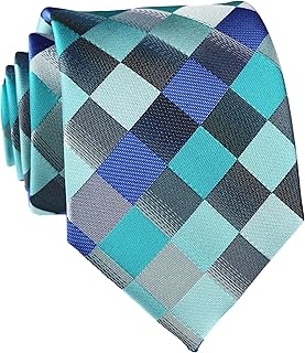 Men's Designer Plaid Checks Ties Patchwork Diamond Patterned Neckties by Ctskyte