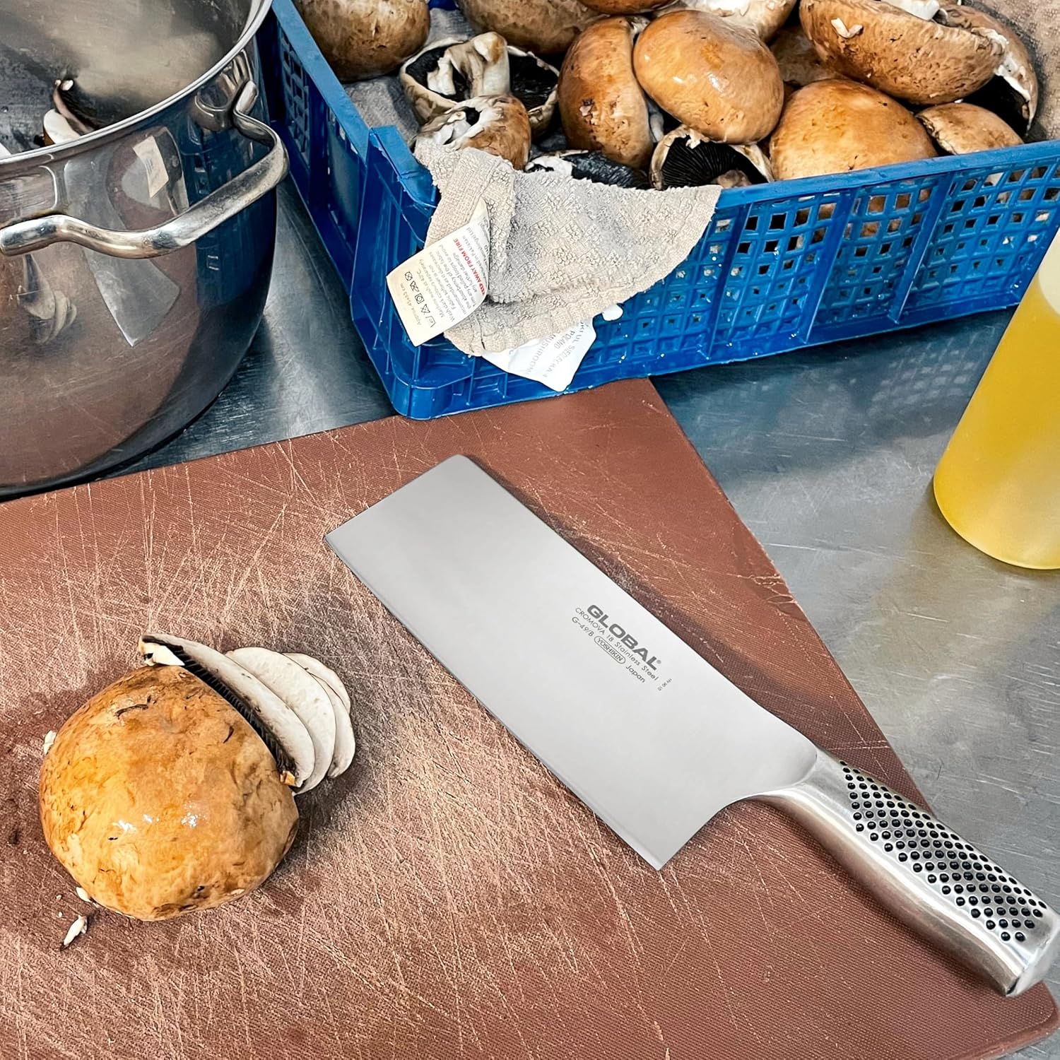 Global Classic Cutlery Stainless Steel Chop & Slice Chinese Knife/Cleaver