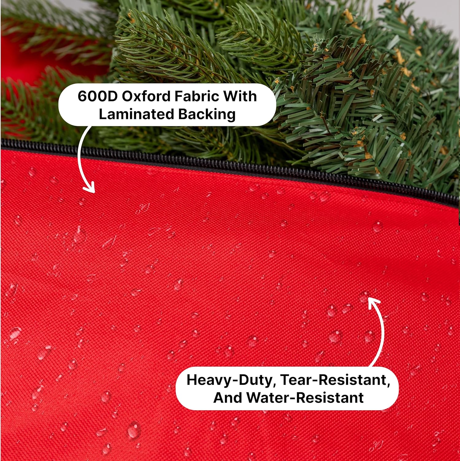 (Not Made In China) Heavy Duty Christmas Tree Storage Bag 9ft Tree, Fits Up to 9 foot Artificial Trees, Durable Handles with Waterproof 600D Oxford Canvas, Laminated Interior
