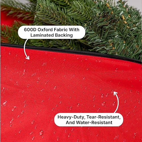 Miniatura 5 de Bolsa de almacenamiento para árbol de Navidad, se adapta a árboles artificiales desmontados de hasta 9 pies, asas duraderas con lona Oxford 600D a