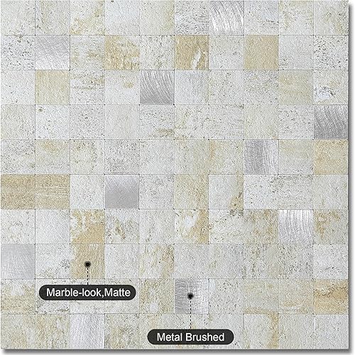 Miniatura 9 de BeNice Pelar y pegar contra salpicaduras para azulejos de mosaico de cocina, azulejos adhesivos de pared, azulejos de baño, azulejos de ducha