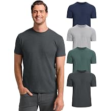 Mens T Shirts Mens Fitted Crew Neck Shirts Athletic Plain Basic Tees