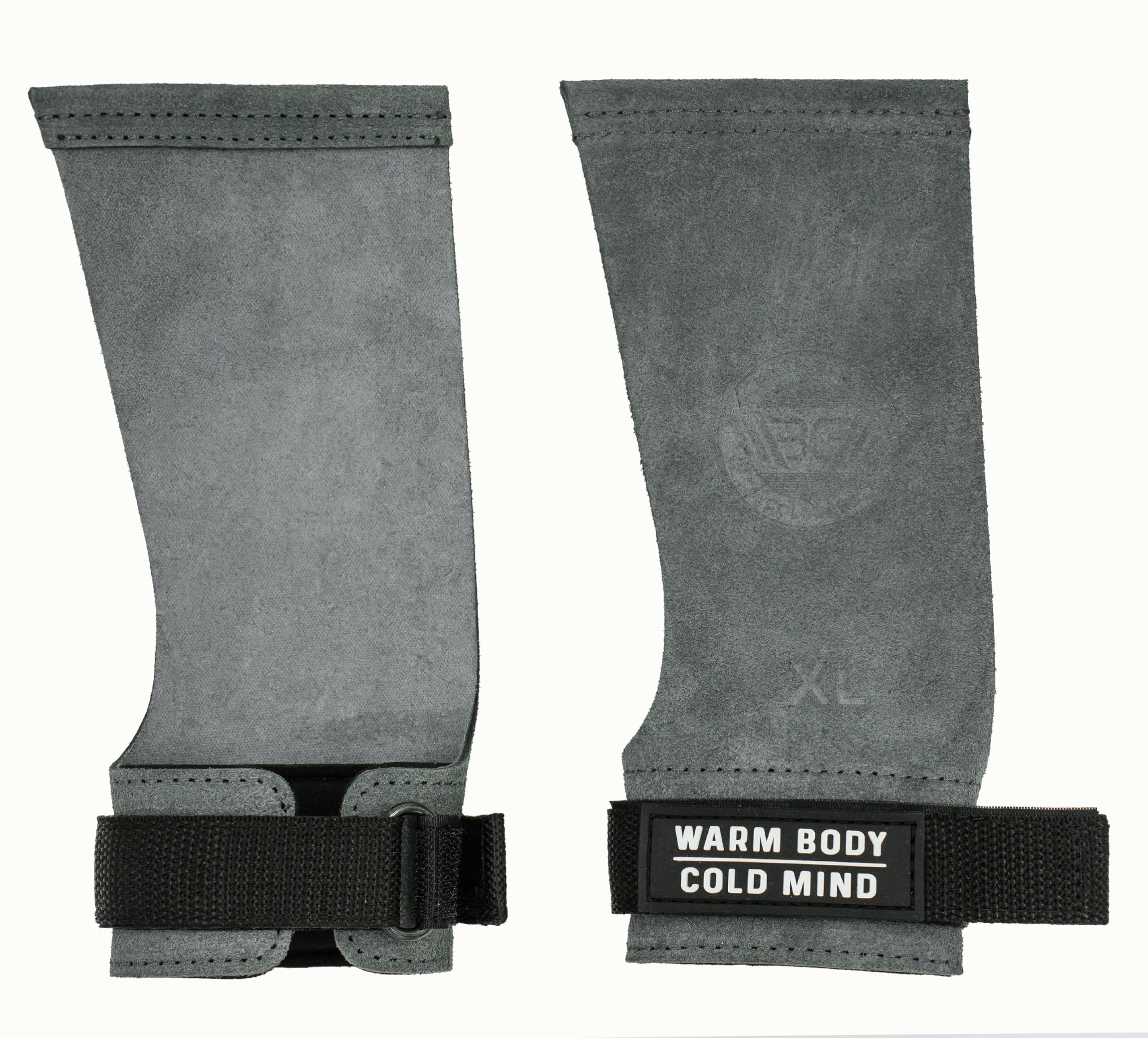 WARM BODY COLD MIND Leather Hand Grips - NO Holes for Weightlifting, Powerlifting, Gymnastics, Cross Training, Pull-Ups, Weight Lifting, Wrist and Palm Protection