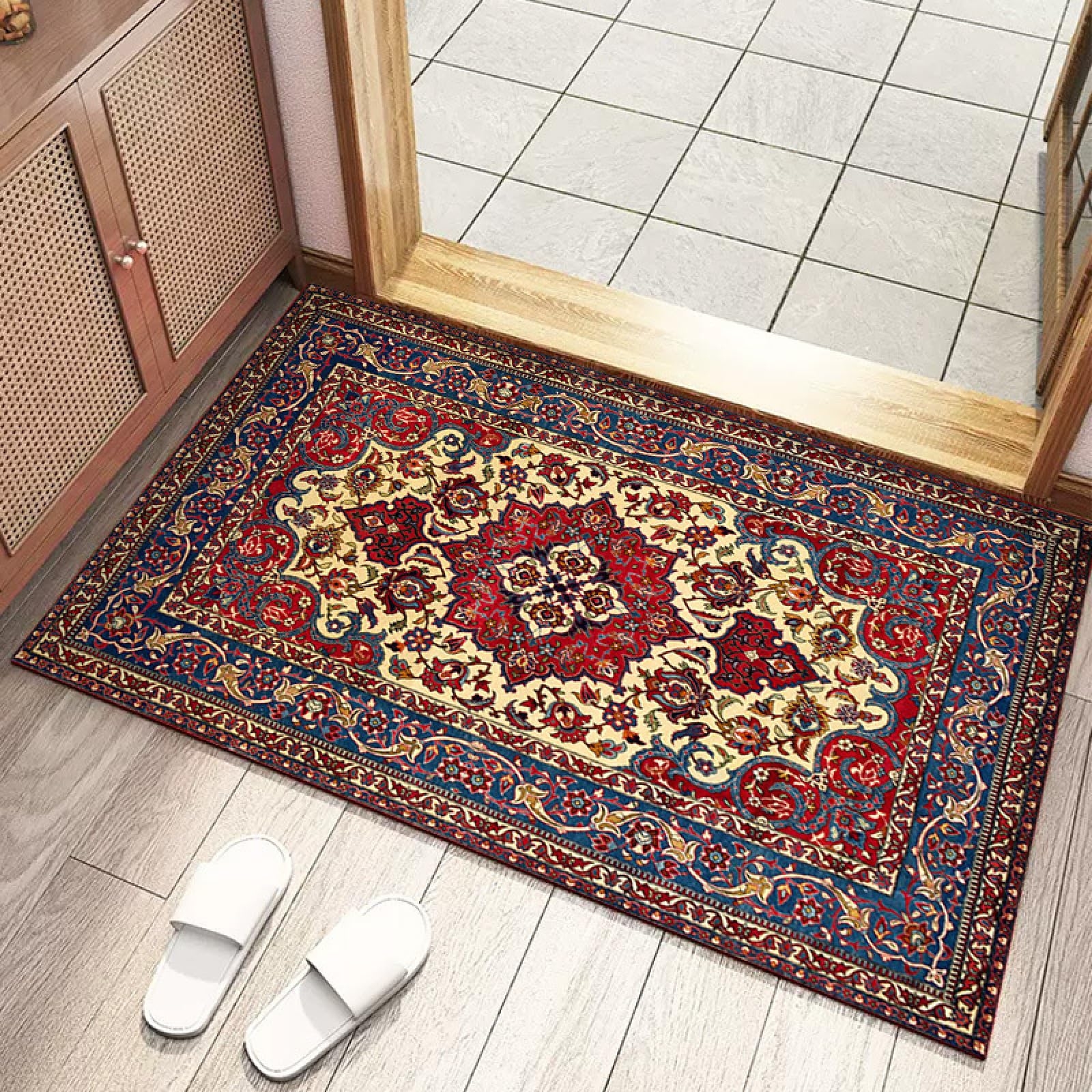 Felpudo Entrada Casa Amarillo Rojo Azul Alfombra Salon Lavable Alfombra Entrada Casa Exterior Poliéster Felpudo Exterior Lluvia Suave Alfombras de Habitacion Salon Antideslizante Tapete 100x150cm