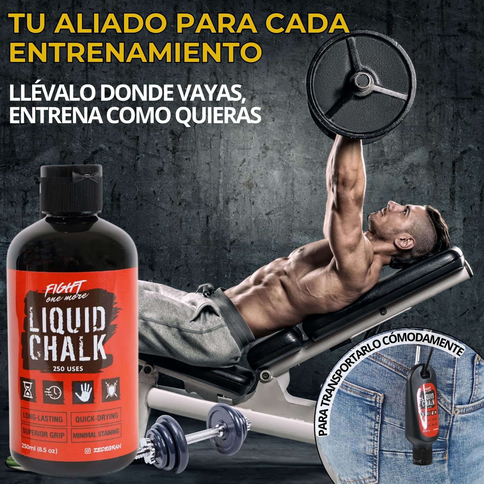 Magnesio Líquido Exclusivo Color Rojo o Verde | Agarre Crossfit | Tiza Líquida para Escalada y Gimnasio