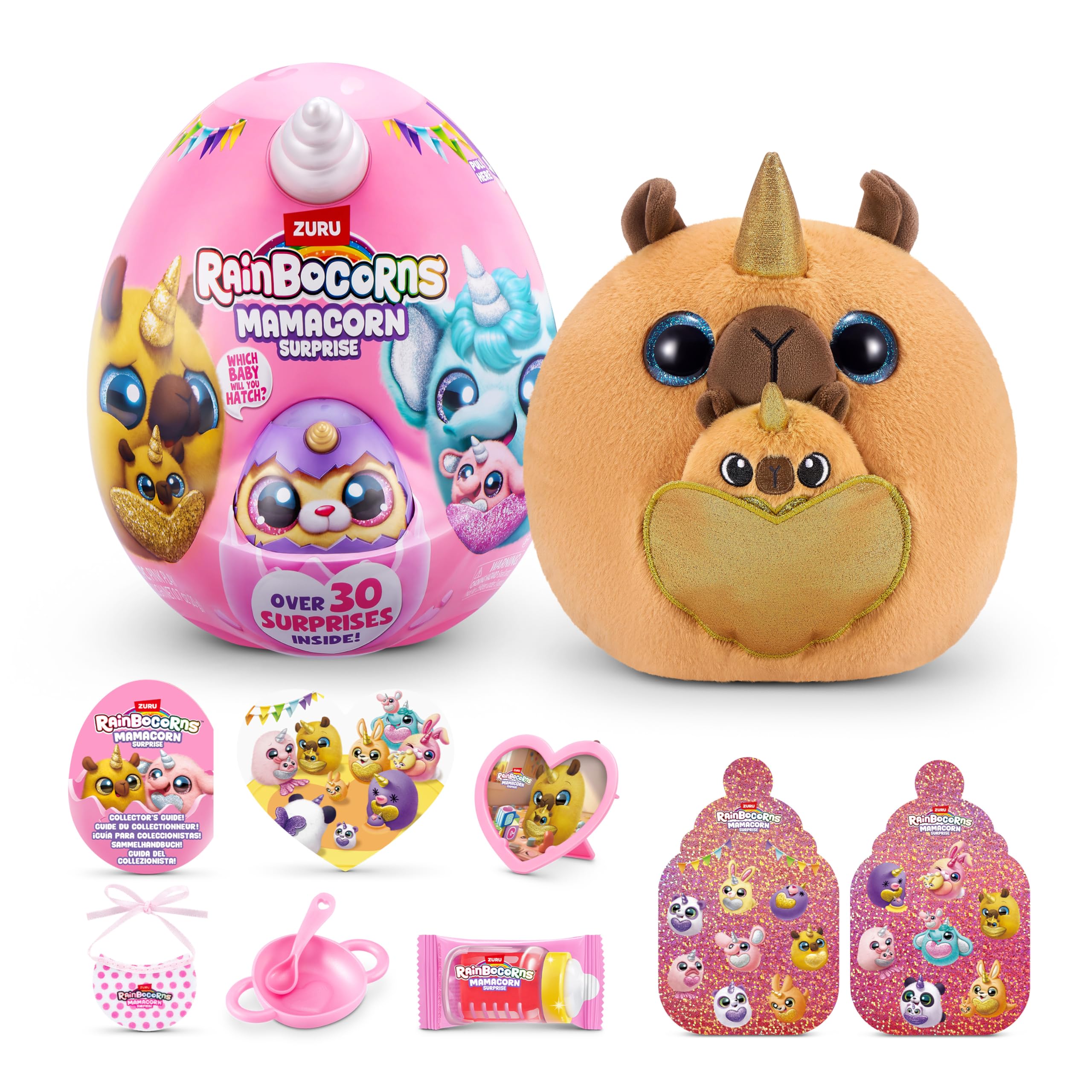 Rainbocorns Mamacorn Surprise Capybara (CAPP) by ZURU, Collectible Plush Toy for Girls 3+