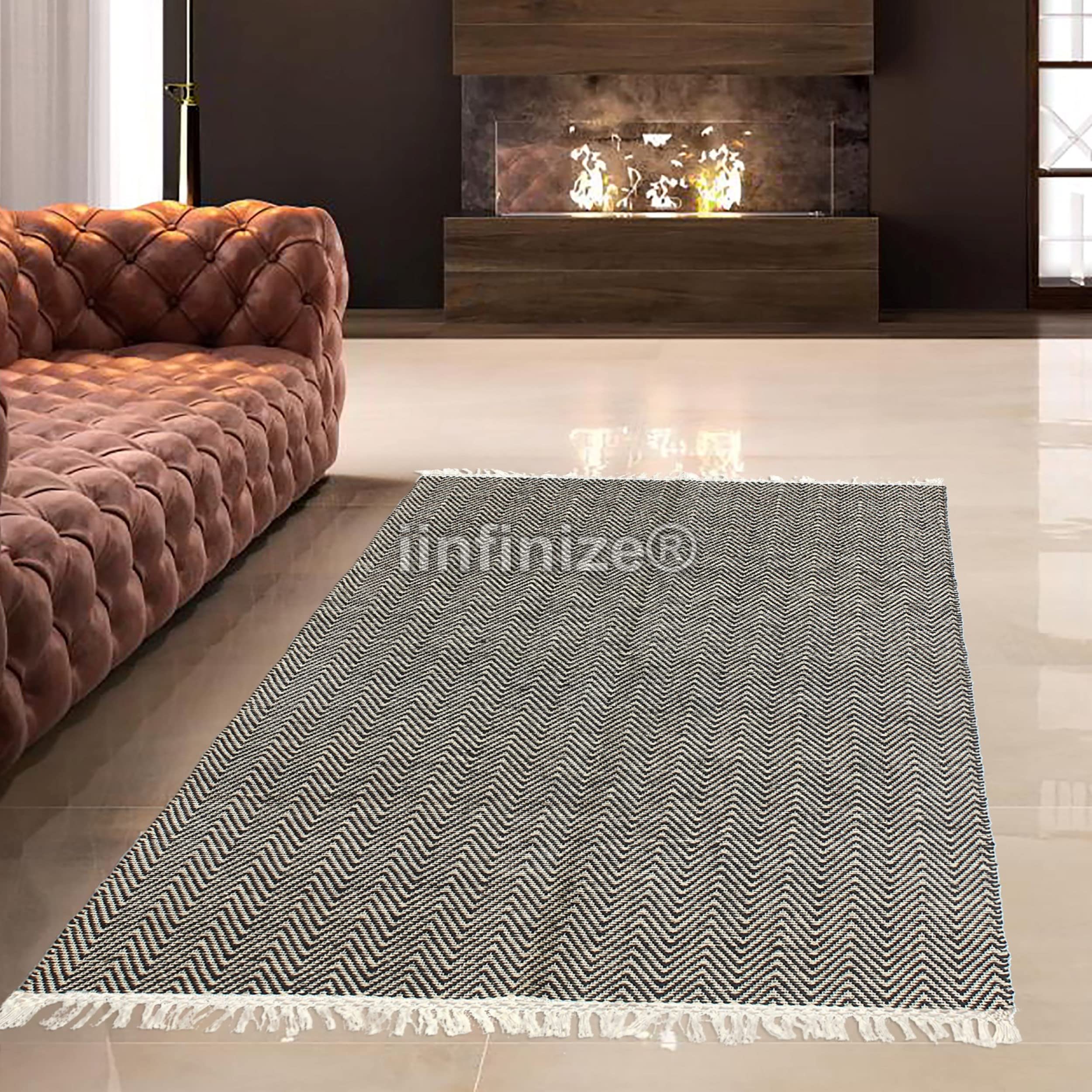 Tapis en laine et coton fait main pièce traditionnelle ethnique haut de gamme