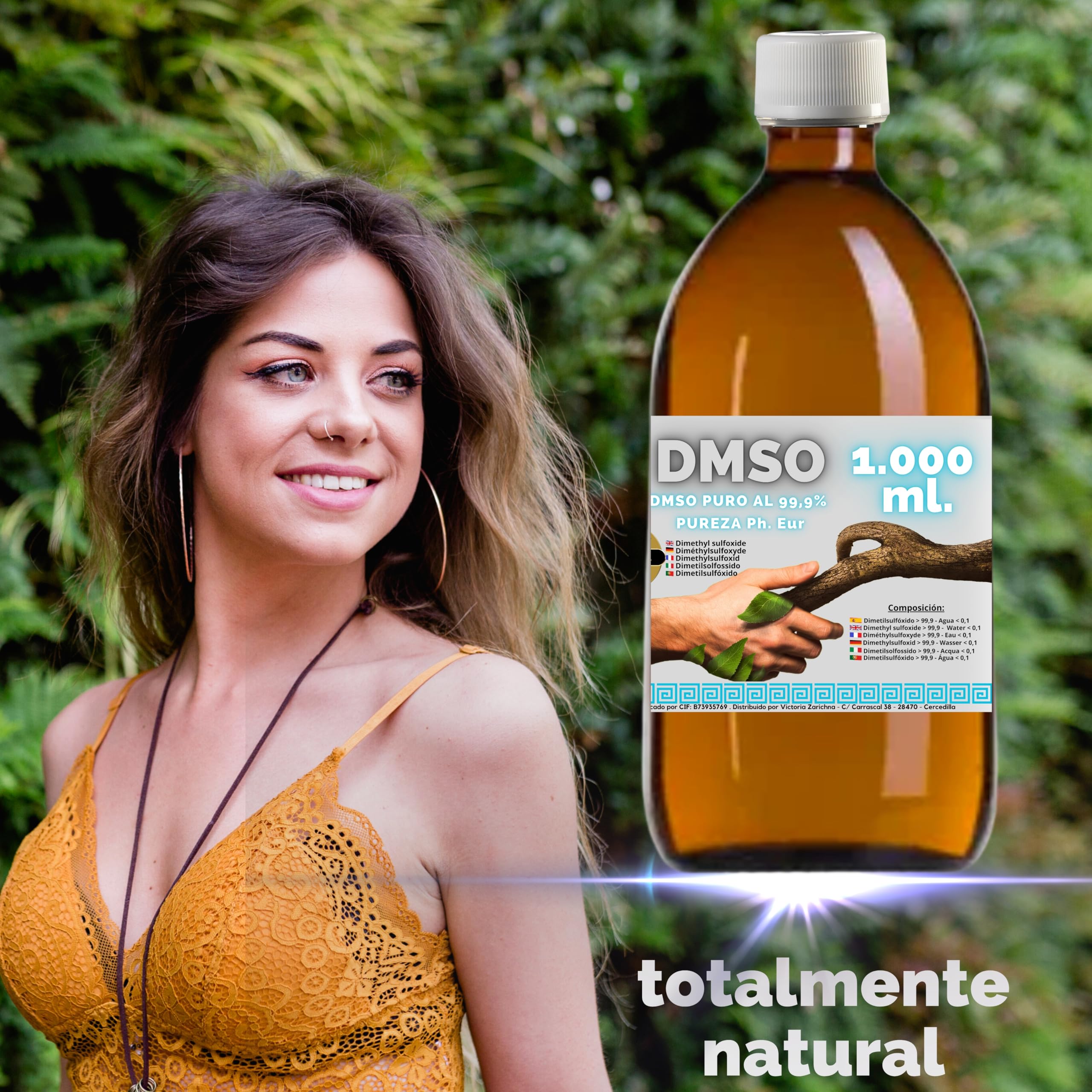 DMSO Dimetilsulfóxido 99,9% Pureza | Pack 2 x 1000 ml | Máxima Pureza | Frascos Ámbar de Laboratorio con Precinto de Seguridad | Incluye Accesorios de Dosificación