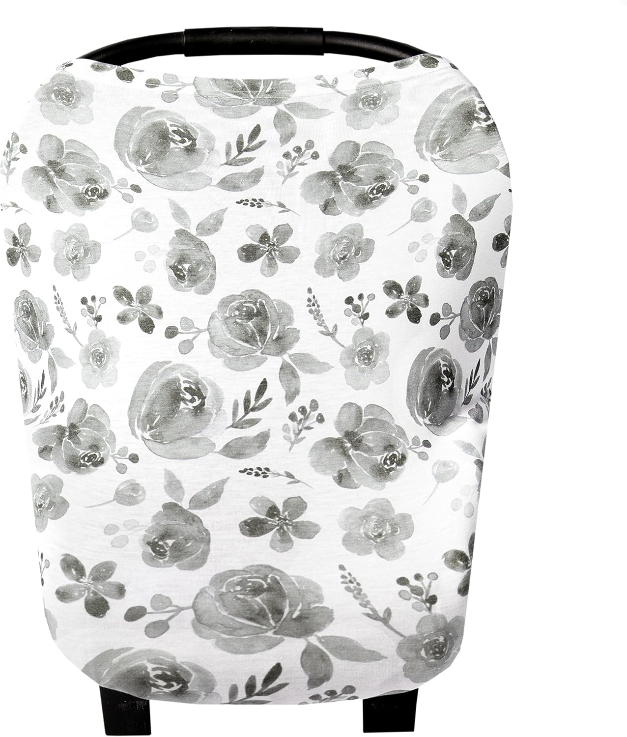 Copper Pearl Baby Car Seat Cover Canopy and Nursing Cover MultiUse Stretchy 5 in 1 Gift "Rowan