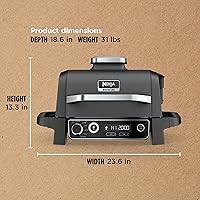 Vista 12 de Ninja Serie Woodfire 7 en 1 (parrilla, barbacoa, asar, freír con aire, deshidratar, rostizar, ahumar) Portátil y resistente a la intemperie