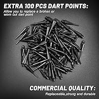 Vista 6 de Accmor Soft Tip Darts, Bar Dart, Plastic Tip Darts Set, Attach Extra 100 Black 2BA Replacement Tips, Soft Tip Darts for Electronic/Plastic Dartboard