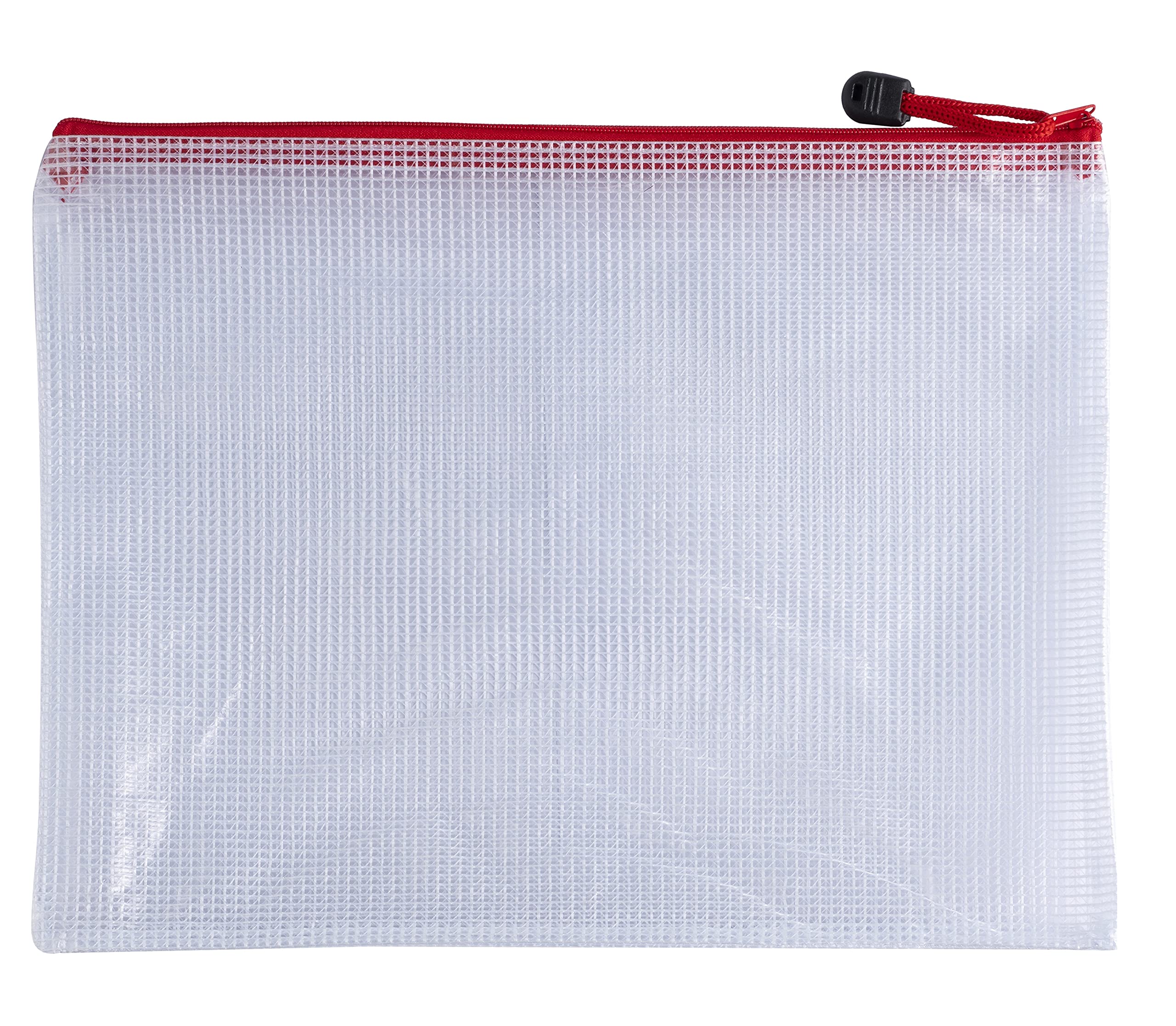 Pack of 12 A3 Red PVC Mesh Zip Bags