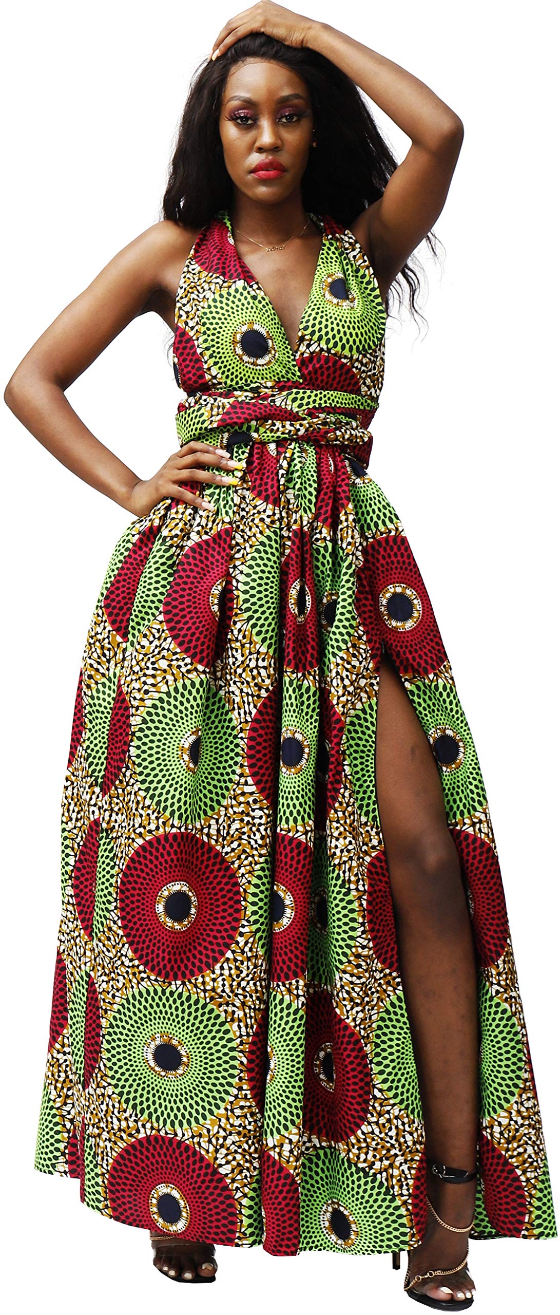 SHENBOLENWomen African Print Maxi Dress Dashiki Long Dress