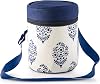 Thermally Insulated Blue Indian Leaf Tiffin Bag Carrier for 3-Tier Tiffin