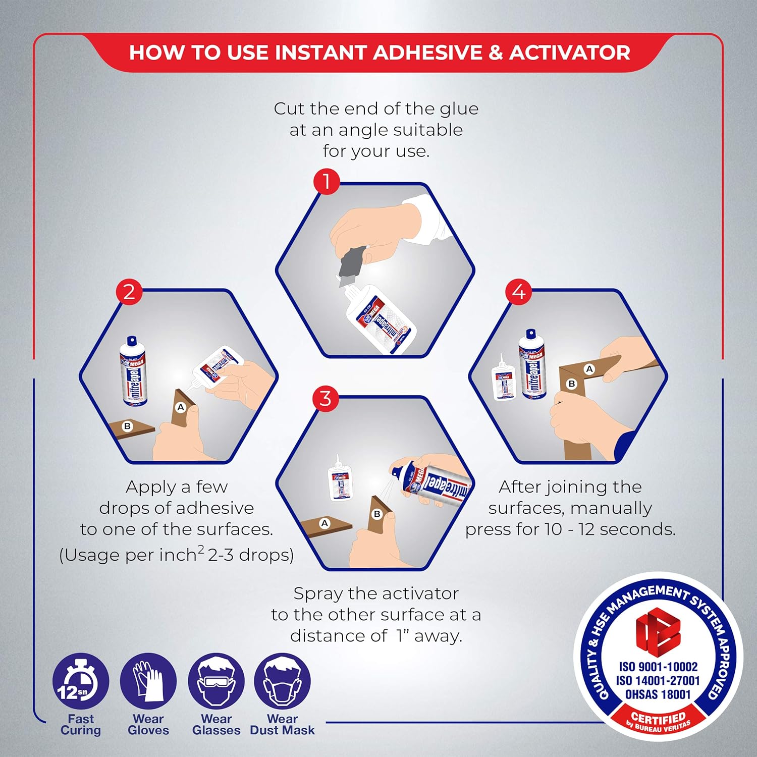 Super CA Glue (2 x 4.5 oz.) with Spray Adhesive Activator (2 x 16.9 fl oz.) - Crazy Craft Glue for Wood, Plastic, Metal, Leather, Ceramic - Cyanoacrylate Glue for Crafting and Building (2 Pck) : Industrial & Scientific