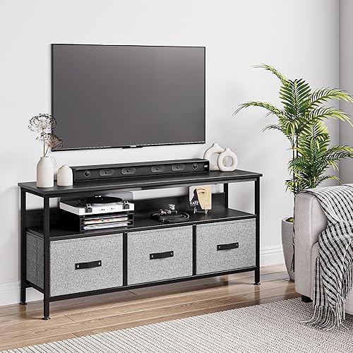 Miniatura 3 de IDEALHOUSE Mueble de TV con almacenamiento, centro de entretenimiento con almacenamiento, soporte de TV de 55 pulgadas para dormitorio, soporte de