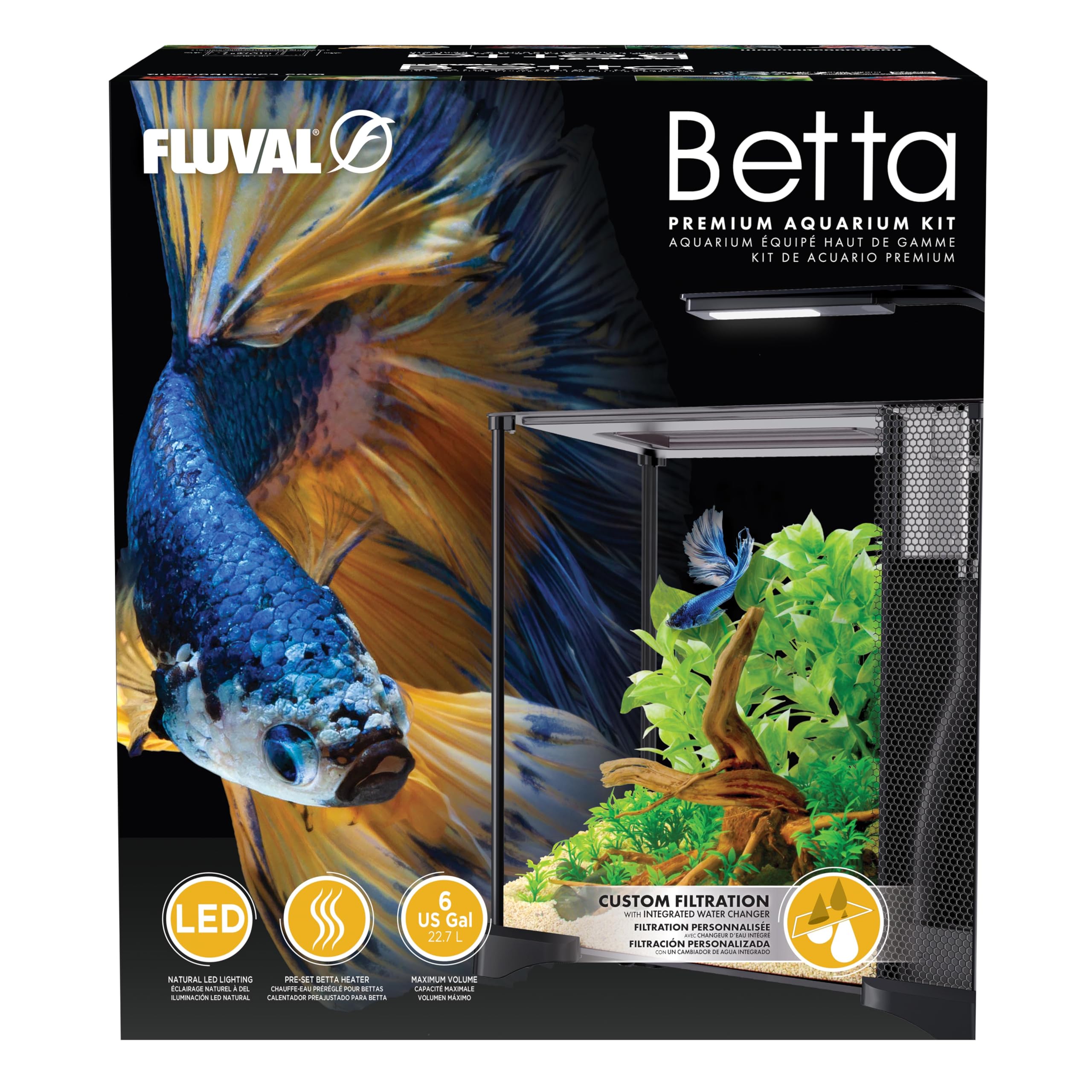 Acuario Kit para Betta Premium, 22,7 litros