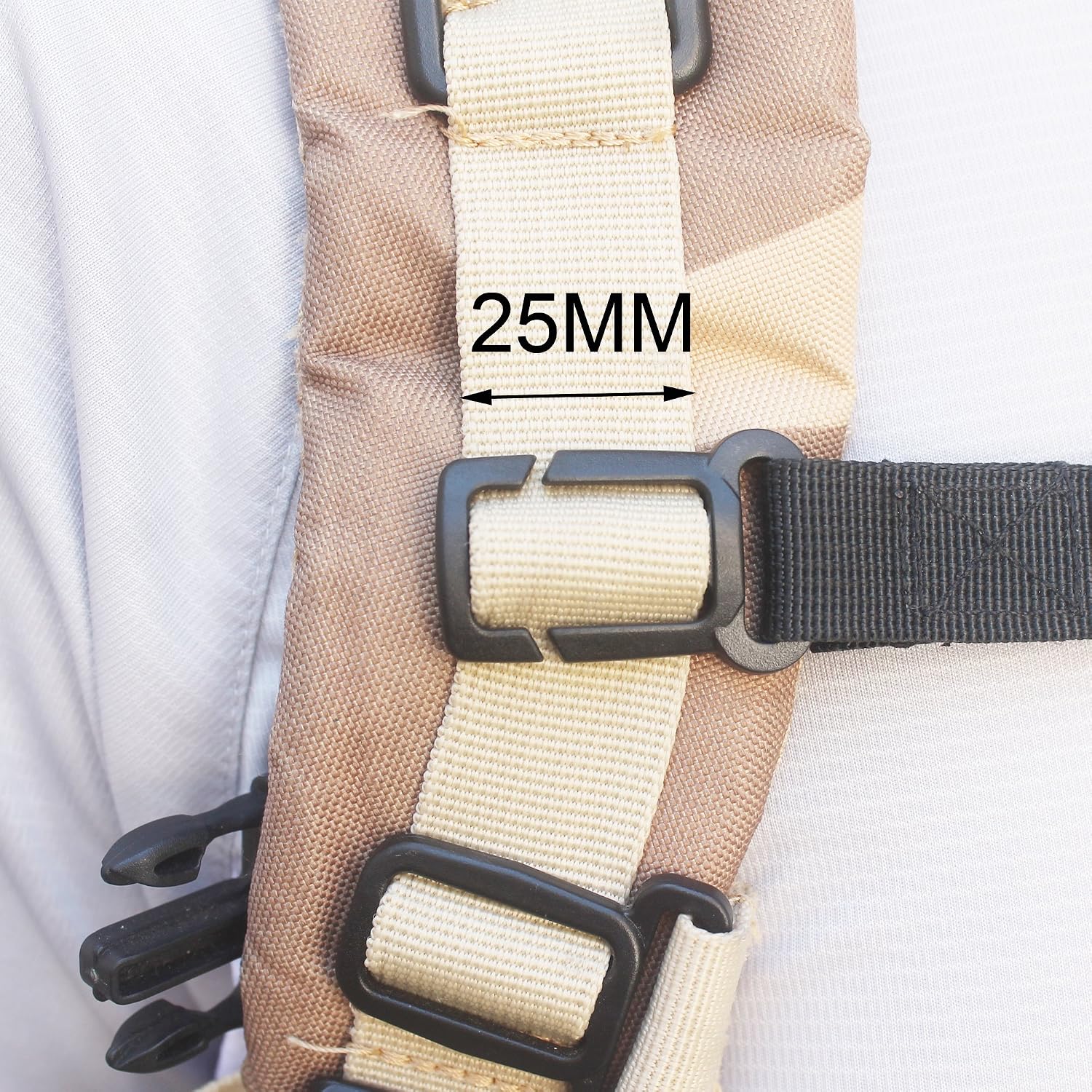 YYST ONE Nylon Webbing Sternum Strap Backpack Chest Harness for 1" Webbing, NOT for 3/4 Inch Webbing